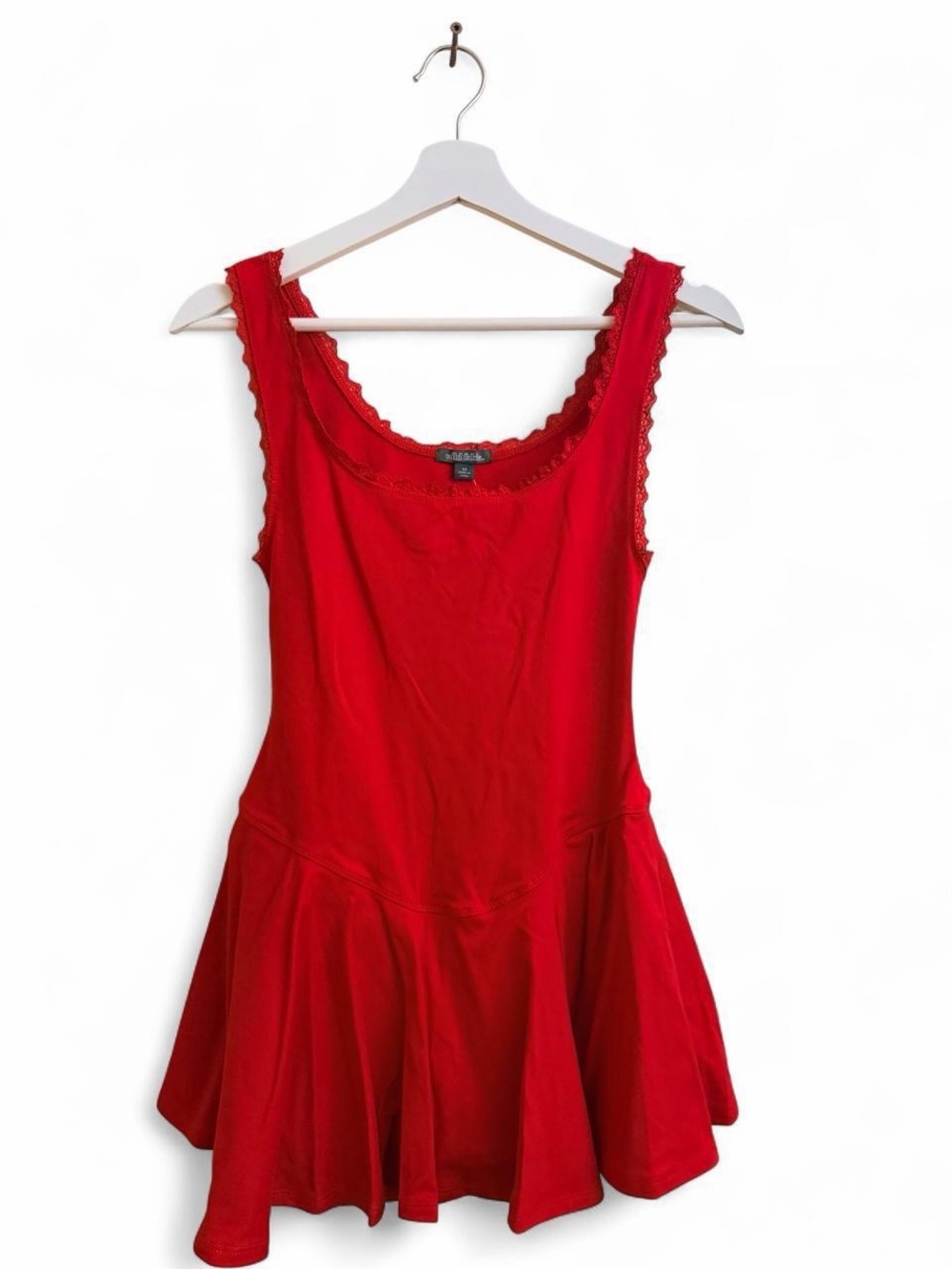 Red women's top with tag